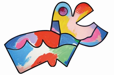 Otmar Alt, geb. 1940, Unikat, Acryl/Holz, ausgesägte Platte mit erhabenem Auge, signiert, 150 x 87 cm, Sonderanfertigung für ein deutsches ...
