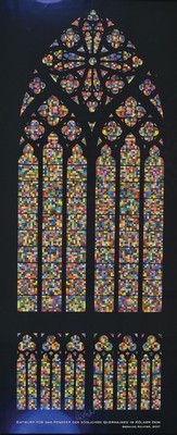 Gerhard Richter, geb. 1932, Entwurf für das Fenster des südlichen Querhauses im Kölner Dom, großes Offset-Litho, handsigniert, 139 x 60 cm/104 x ...