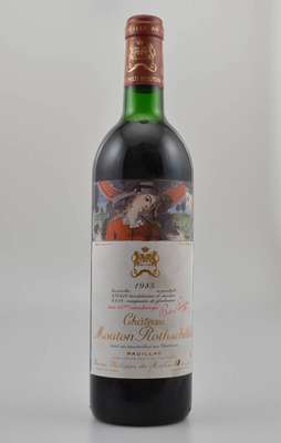 1 Flasche 1985 Chateau Mouton Rothschild, Pauillac, Premier Grand Cru Classe, Füllstand: ca. top shoulder, Etikett min. besch., unverkostet, ...