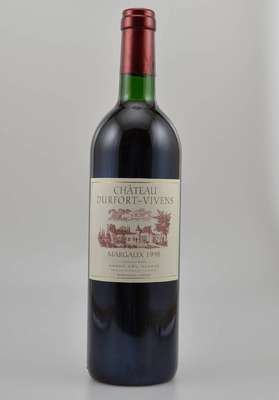 5 Flaschen 1998 Chateau Durfort-Vivens, Margaux, Grand Cru Classe, je ca. 75 cl, 12,5 % Vol., Füllstände: top shoulder bis into neck, Kapseln z.T. ...