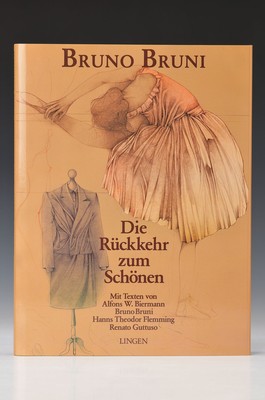 Bruno Bruni, geb. 1935, Die Rückkehr zum Schönen, Buch mit Texten von Alfons W. Biermann, drei Lithographien handsigniert, " A Spasso con la ...