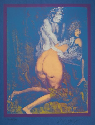 Ernst Fuchs, 1930-2015, Daphne, Farboffset, handsigniert und num. 198/200, Blattgr. ca. 97x66cm