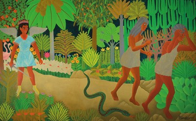 Salnave Philippe Auguste, 1908 Saint-Marc/ Haiti-1989, war Rechtsanwalt und begann erst mit 51 Jahren mit der Malerei am Centre d`Art in Port au ...