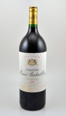 1 Magnumflasche 1996 Chateau Haut Batailley,Pauillac, ca. 150 cl, 13 % Vol., Füllstand: into neck, Etikett l. stockfleckig, unverkostet
