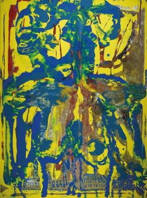 Zimcon, H., geb. 1938 Hannover, "Ich, meine Stadt mein Land, mein Heim und mein Traum, Acryl/Lwd, verso bezeichnet und signiert, dat. 95, 90 x ...