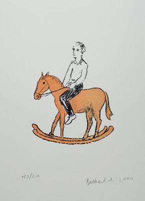 Stephan Balkenhol, geb. 1957, Farblithographie, handsigniert und dat. 2000, num. 189/250, ca. 68,5x49,5 cm , PP