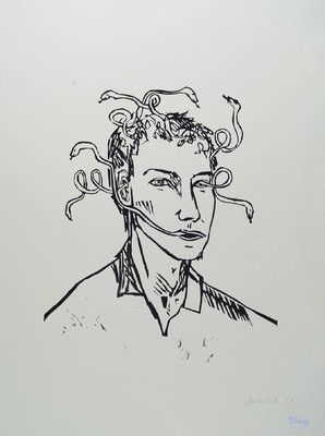 Stephan Balkenhol, geb. 1957, Lithographie, handsigniert und dat. 2007, ca. 76x56 cm
