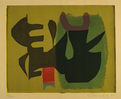 Alexander Camaro, 1901-1992, Farbserigraphie von 1965, handsigniert und num. 74/100, ca. 46x58cm, leicht gebräunt