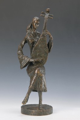 Wu yaohui geb. 1964, Bronzeskulptur, sign., dat. 2004, H. 48 cm