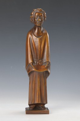 Ernst Barlach, 1870-1938, Der Sänger, Bronzeguß, Ed. ars mundi, num. 45/980, mit Zertifikat, H. ca. 32.5cm