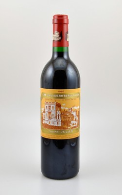 1 Flasche 1989 Chateau Ducru-Beaucaillou, Saint-Julien, ca. 75 cl, 12,5 % Vol., Füllstand: into neck, unverkostet, Provenienz: Aus einer privaten ...