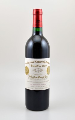 1 Flasche 2000er Chateau Cheval Blanc, Saint-Emilion Grand Cru, 1er Grand Cru Classe, ca. 75 cl, 13 % Vol., Füllstand: into neck, hervorragender ...