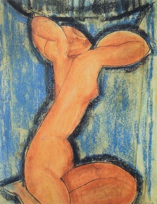 Amadeo Modigliani, 1884-1920, Farbserigraphie, Titel: Nude Rosa, Motiv ca. 39,5x31 cm, gesamt ca. 79x60, PP