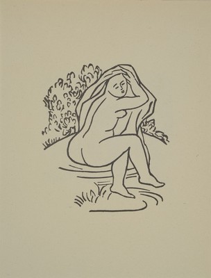 Aristide Maillol, 1861-1944, Konvolut aus 3 Holzschnitten, unsign., Titel : Carmina, mit PP 40X30 cm