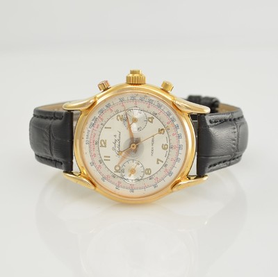 DUBEY & SCHALDENBRAND Index-Mobile Armbandchronograph mit Mono-Rattrapante, Schweiz um 1985, Handaufzug, beids. vergl. verg. Gehäuse, silb. ...