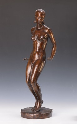 Fritz Klimsch, 1870 Frankfurt/Main-1960 Freiburg, Tanzende, Bronzeskulptur, sign. F. Klimsch, Gießerstempel H. Noack Berlin, H. ca. 67cm, WVZ Braun ...