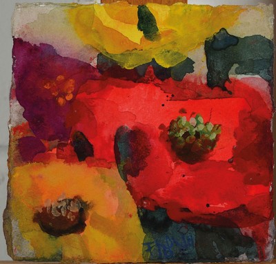 Klaus Fußmann, geb. 1938, Mohn, Aquarell auf Büttenpapier, rechts unten signiert und dat. 16, rückseitig betitelt und nochmals signiert und dat. ...
