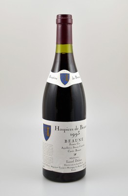4 Flaschen 1993 Hospices de Beaune, Beaune, 1er Cru, je ca. 75 cl, 13 % Vol., Abstand zwischen Kapsel und Wein: ca. 1-1,5 cm, ein Etikett l. besch., ...
