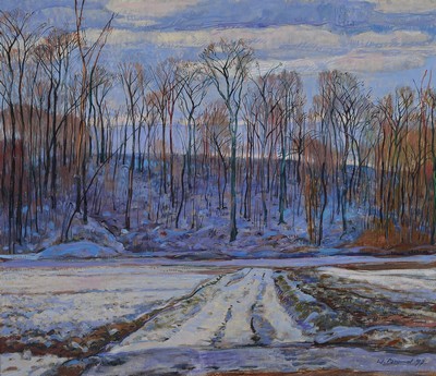 Werner Brand, geb. 1933 Löbau, anässig in der Pfalz, Verschneite Winterlandschaft, Öl/Lwd, rechts unten signiert und datiert 97, ca. 60x70cm, R.