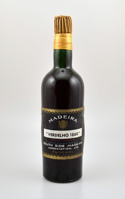 1 Flasche 1860 Verdelho South Side Madeira Association Ltd., Füllstand ca. top shoulder, guter Erhaltungszustand, unverkostet, Rarität, Provenienz: ...