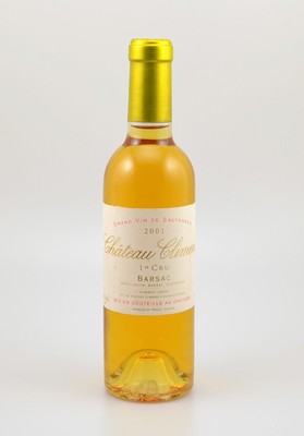 1 Flaschen 2001 Chateau Climens, Barsac Sauternes, 1er Cru, 14 % Vol., ca. 0,375 L, Füllstand: into neck, sehr guter Erhaltungszustand, unverkostet, ...