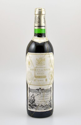 1 Flasche 1994 Marques de Riscal, Rioja, ca. 75 cl, 13 % Vol., Füllstand: ca. into neck, guter Erhaltungszustand, unverkostet