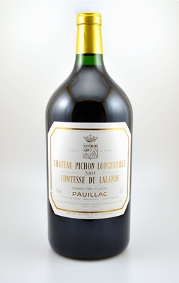 1 Doppelmagnumflasche 2003 Chateau Pichon Longueville Comtesse de Lalande, Pauillac, Grand Cru Classe, ca. 300 cl, 13 % Vol., Füllstand: ca. into ...