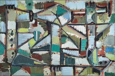 Eric Massholder geb. 1960 in Heidelberg, Abstrakte Farbkomposition, Öl/Lwd, sign, ca. 132x78 cm, Leisten