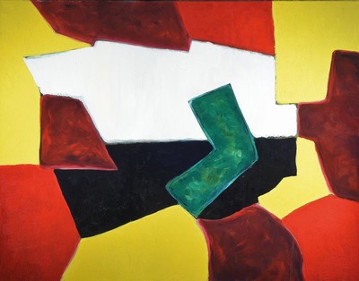 Eric Massholder, geb. 1960 Heidelberg, abstrakte Farbkomposition, Öl/Lwd, sign., ca, 96x120, Leisten