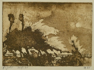 Horst Janssen, 1929-1995, fünf Radierungen, Auflage 20, Landschaften, meist Swanshall und Iderland, alle monogr. und dat. 85. bez., PP., ca. 11.5x16 ...