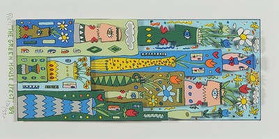 James Rizzi, 1950-2011, The Green House effect, 3D-Konstruktion, handsign., num. 176/350, dat. 89, Motiv ca. 19x8 cm, gesamt ca. 55x46,5 cm, unter ...