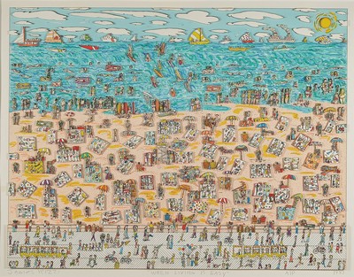 James Rizzi, 1950-2011, When Living is Easy,3D-Grafik, handsign., Auflage A/P, dat. 87, Motiv ca. 47,5x60,5 cm, gesamt 73x87,5 cm, unter Glas ...
