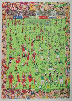 James Rizzi, 1950-2011, A Fun Time to be a Fan, 3D-Konstruktion, handsign., num. 11/150, dat. 1995, ca. 84x62 cm, inkl. Zertifikat