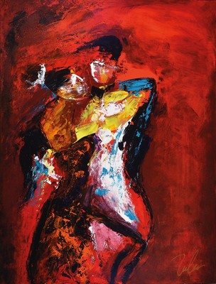 Julie, geb. 1957, Abstrakte Komposition, Öl/Lwd, rechts unten sign., ca. 118x89,5 cm