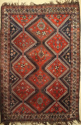 Ghaschgai alt, Persien, ca. 60 Jahre, Wolleauf Wolle, ca. 323 x 225 cm, EHZ: 4-5