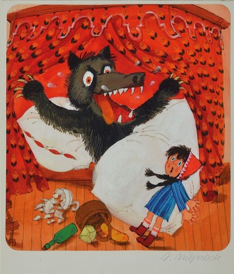 Ali Mitgutsch, geb. 1935 München, deutscher Bilderbuchautor, Illustrator und Maler, bekannt für seine Wimmelbücher, hier zwei Entwürfe: ...