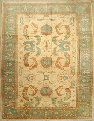 Mahal (Re-Produktion) alt, Persien, ca. 40 Jahre, Wolle auf Baumwolle, ca. 351 x 277 cm, dekorativ, gute Qualität, EHZ: 2