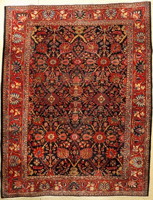 Sarogh (Us Re-Import) alt, Persien, um 1930/1940, Korkwolle, ca. 357 x 279 cm, EHZ: 4, seltenes Muster