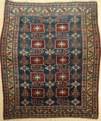 Erivan fein (Karagashli), Rußland, um 1950,Wolle auf Wolle, ca. 167 x 147 cm, feine Knüpfung, EHZ: 2