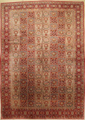 Keschan alt, Persien, ca. 60 Jahre, Wolle auf Baumwolle, ca. 409 x 293 cm, Ghom Design, EHZ: 3 (Verfärbungen)