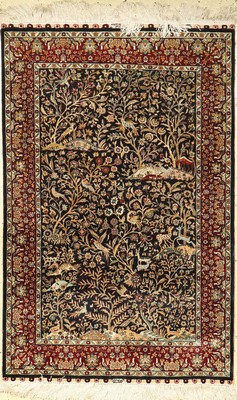 Seiden Hereke, China, ca. 30 Jahre, reine Naturseide, ca. 122 x 79 cm, EHZ: 2