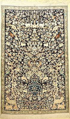Seltener Nain "Part-Silk" (6 LA) alt (Paradies Design), Zentralpersien, um 1960, Korkwolle mit Seide, ca. 260 x 161 cm, EHZ: 2 (fachkundig ...