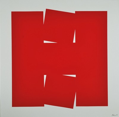 Volker Tinti, geb. 1941 Kaiserslautern, Titel, H/9-Teilig, verso sign., dat. 2008, Rahmen, ca. 60,0x60,0 cm