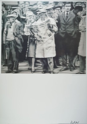 Gerhard Richter, geb. 1932, Personengruppe, Offset-Lithografie , von 2007, handsigniert, Blattgröße, 100 x 69 cm, unter Glas, Rahmen, 100.5 x 72.5 ...