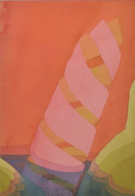 Willibrord Haas, geb. 1936, Aquarell auf Büttenpapier, handsigniert und dat. 1977, Blattgröße 60 x 45 cm, unter Glas, Rahmen 88 x 59 cm
