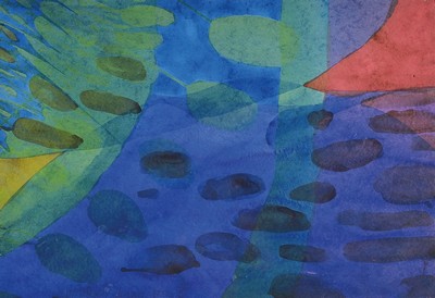 Willibrord Haas, geb. 1936, dunkel, Aquarell auf Büttenpapier, handsigniert und dat. 2000, Blattgröße 52 x 74cm, unter Glas Rahmen 66 x 88 cm