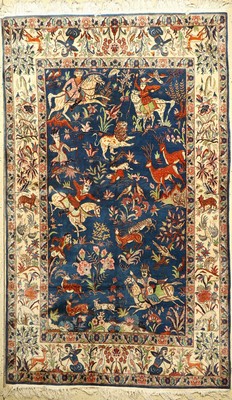 Lahor, Indien,ca. 60 Jahre, Wolle auf Baumwolle, ca. 256 x 156 cm, EHZ: 2-3
