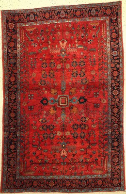 Sarogh (US Re-Import) antik, Persien, um 1910, Wolle auf Baumwolle, ca. 201 x 130 cm, EHZ: 3, (getuschter Grund)