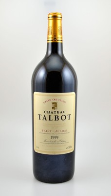 6 Magnumflaschen 1999 Chateau Talbot, Saint-Julien, Grand Cru Classe, je ca. 150 cl, 13 % Vol., Füllstände: je ca. high fill, hervorragende ...