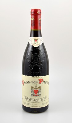 5 Flaschen 2000er Clos des Papes Chateauneuf-du-Pape, je ca. 75 cl, 14 % Vol., Abstand zwischen Kapsel und Wein: je ca. 0,5 cm, hervorragende ...